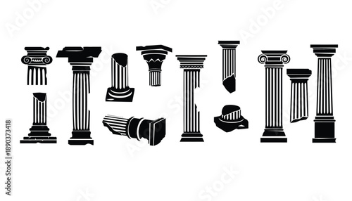 A collection of ancient Greek and Roman column illustrations