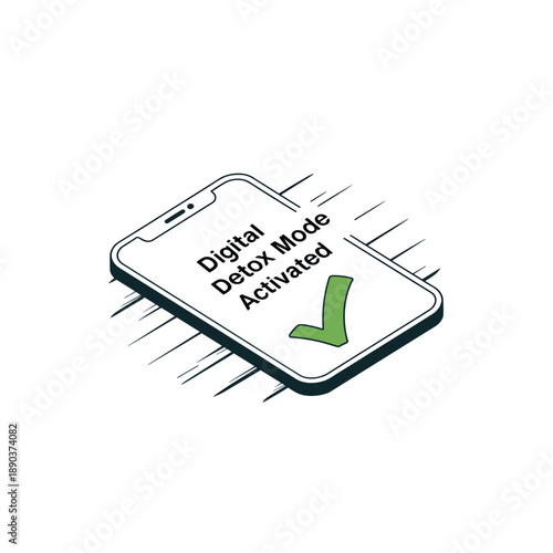 Digital detox mode activated message on smartphone screen  