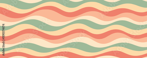 Abstract pastel wavy stripes background pattern. Abstract soft color horizontal waves design