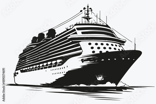 Cruise ship sketch illustration vector