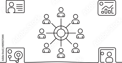 Connecting people and data: a centralized system for hr, analytics, and digital operations Vector