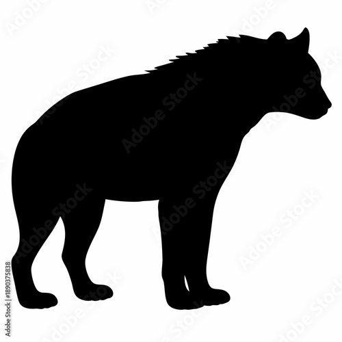Dramatic Silhouette of a Hyena Standing, A Captivating Animal Illustration
