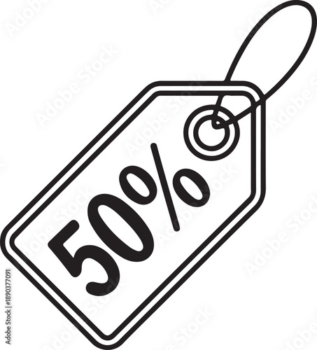Red sale tag label and price tag vector illustration featuring a discount offer banner icon for a retail business store shopping sign