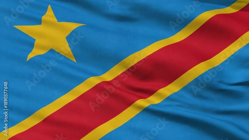 Democratic Republic of Congo Flag Waving in the Wind