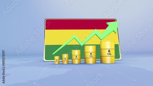 Bolivia Oil Revenue and Reserves Growth with Rising Green Arrow
