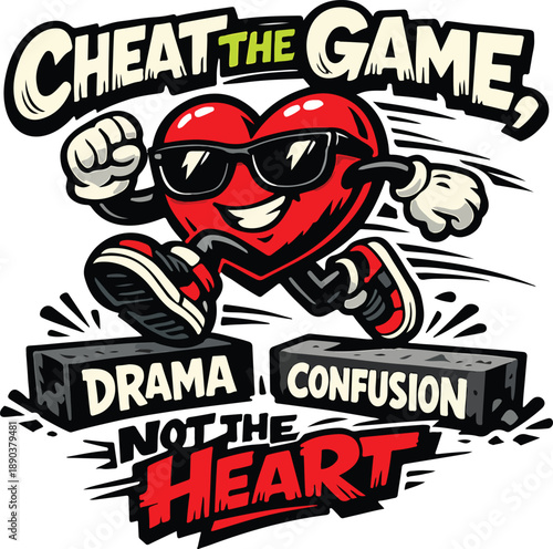 Heart wearing sunglasses cheats drama and confusion