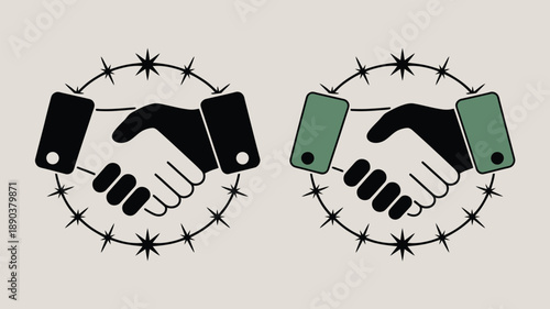 Business partnerships and secure agreements concept with handshake