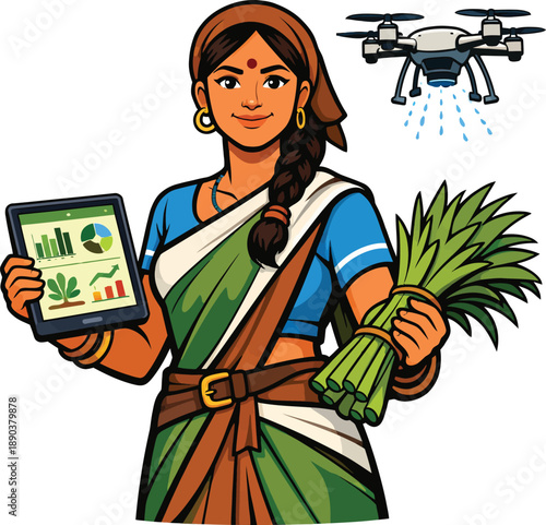 Indian woman farmer uses technology for sustainable agriculture