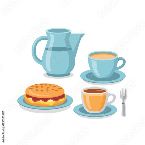 Breakfast with Coffee and Pastry