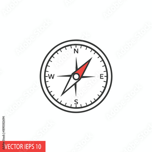 Free Download Vector Compass Illustration for Navigation - GFXLoad