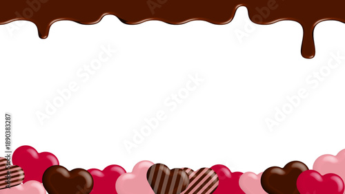 溶けた滴るチョコ バレンタイン Valentine's Day フレーム　16:9