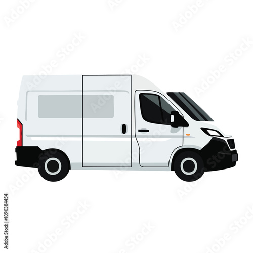White Delivery Van Vector Graphic