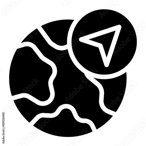 Orientation icon glyph style vector illustration