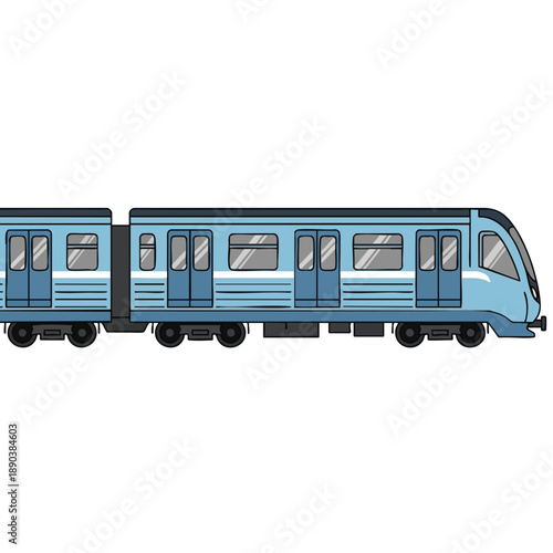 Blue Electric Train Car Illustration