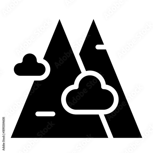 Mountain  icon glyph style vector illustration