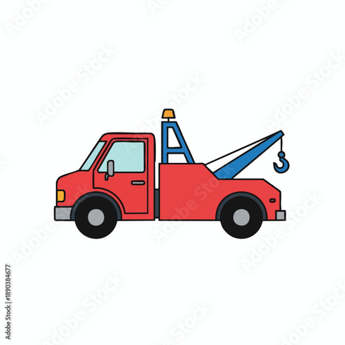Red Tow Truck Illustration