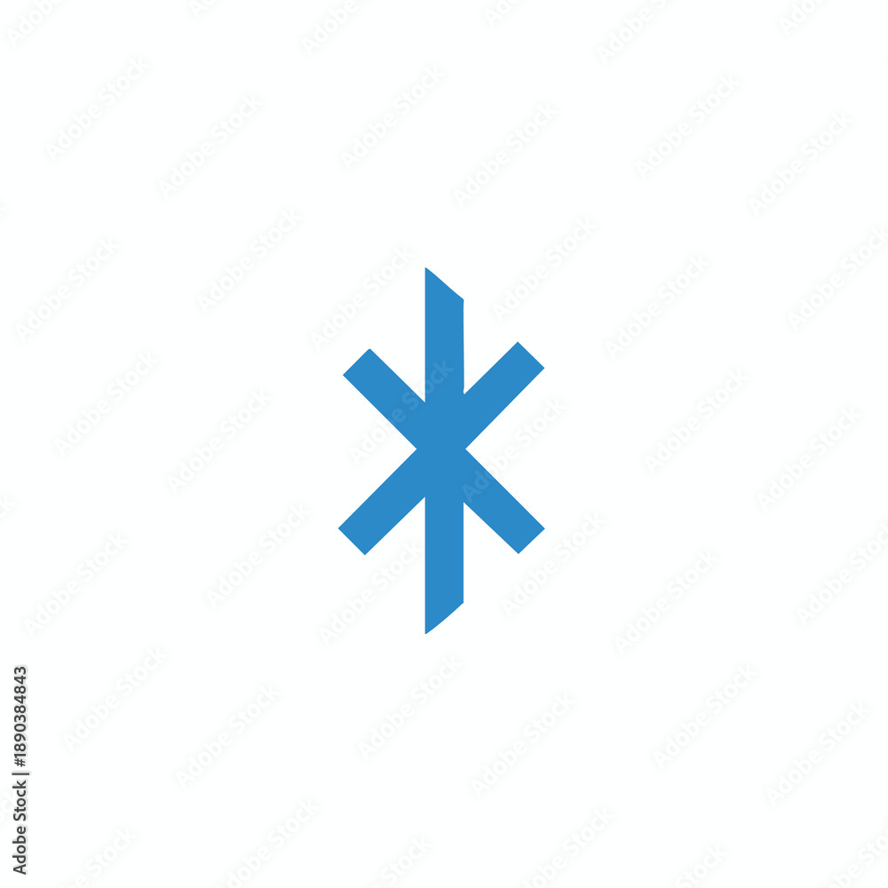 Obraz premium Blue Asterisk Symbol on White Background