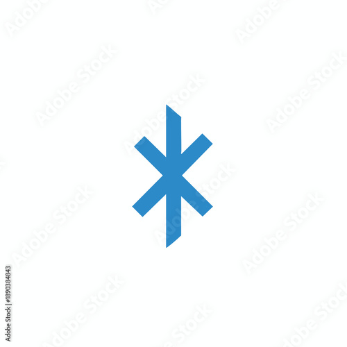 Blue Asterisk Symbol on White Background