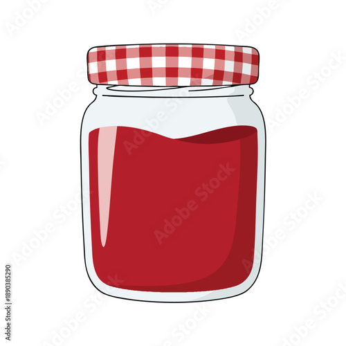 Glass Jar of Red Jam or Preserves