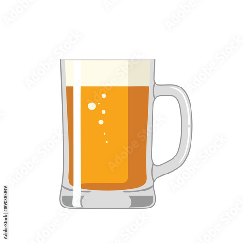 Beer in a Clear Glass Mug
