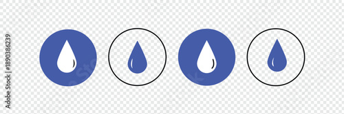 Water drop icon vector for apps and websites.