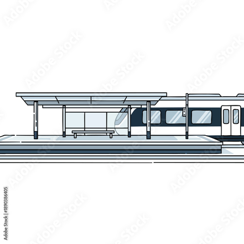 Modern Train at Subway Station Platform