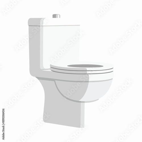 White Toilet Bowl Illustration