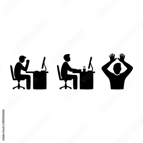 Office workers engaged in various tasks