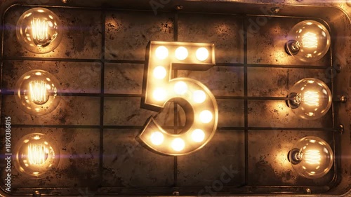 Wallpaper Mural A glowing numeral six of bulbs sits on a rusted metal grate, casting warm amber light across metals Torontodigital.ca