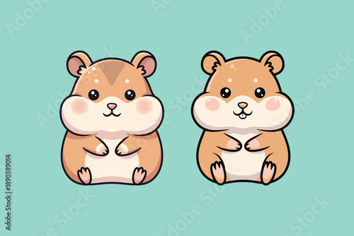 Adorable cartoon hamsters on a pastel background.