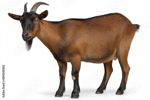 Brown goat on a plain background