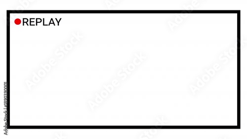 Replay sign icon, replay text animation on a transparent background. Replay Animation for Live Streamer, 
replay symbol button animation with text style. rewind or repeat icon with replay text animati