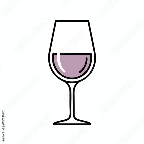 Simple Line Art Wine Glass Illustration
