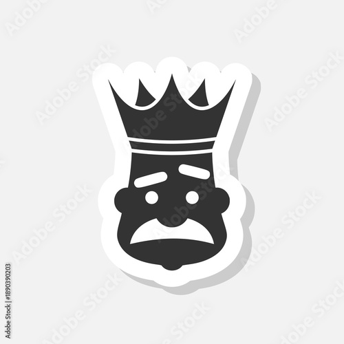 King crown icon sticker isolated on gray background