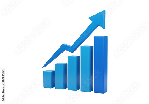 Free Download Blue bar chart with upward arrow on black background isolated on a transparent background - GFXLoad