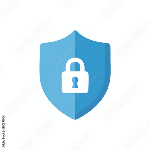 Shield with Padlock Symbolizing Security and Protection