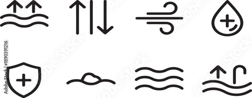 Set of modern line style weather icons symbols for design