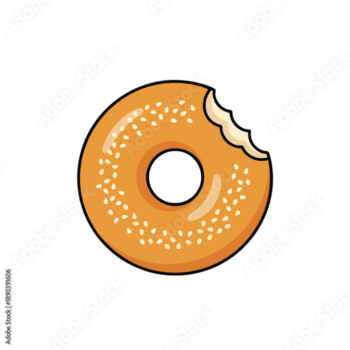 Glazed Donut with Sprinkles and Bite Taken Out