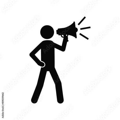 Marketing icon ,man with mega phone icon 