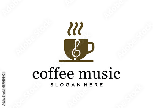 Coffee Music Logo A Harmonious Blend of Caffeine and Melody.