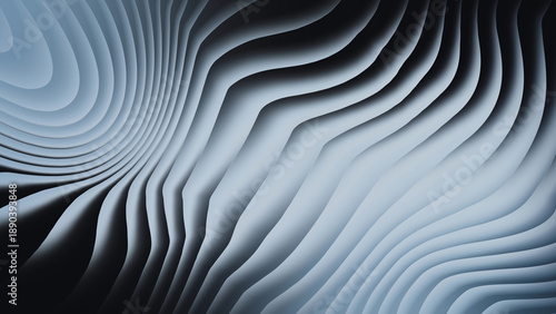 Abstract architectural detail featuring flowing curved white lines