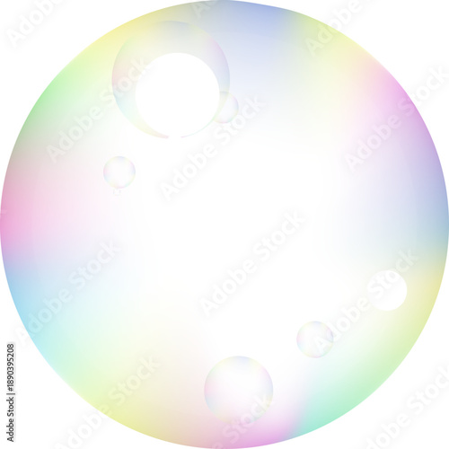 Shiny transparent soap bubbles float as a colorful vector illustration on a bright aqua backdrop, featuring a round glass design with blue sphere patterns and light air drops