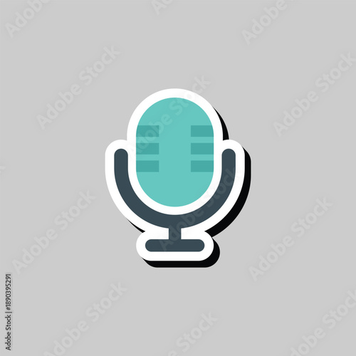 Modern microphone icon for podcasting and broadcasting