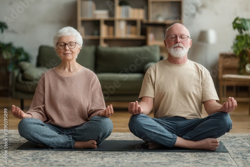 Senior Partners Enjoying Peaceful Mindfulness Practice