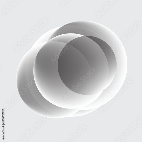 Minimal Abstract 3D Overlapping Spheres with Smooth Gradient Background