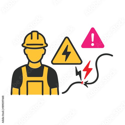 Electrical Engineer Safety Icon
