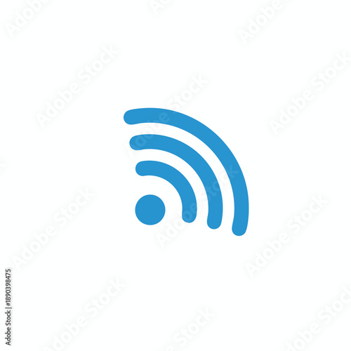 Blue Wi Fi Symbol on White Background