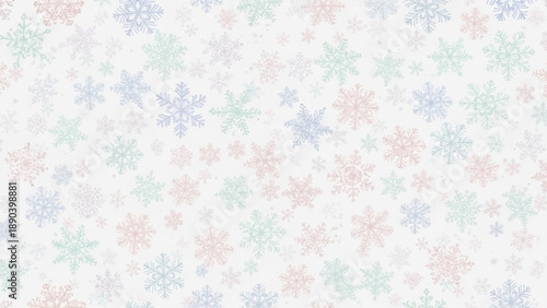 Soft pastel snowflake pattern delicate winter holiday background for festive design seamless and subtle texture