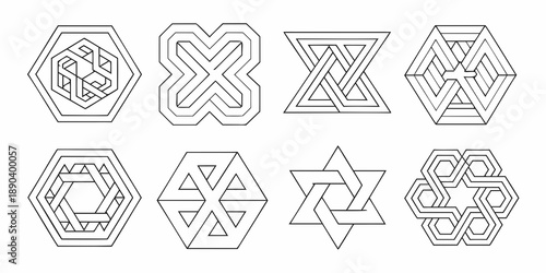 Intricate geometric patterns a collection of optical illusion designs