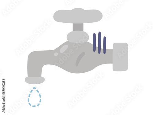 Illustration of a faucet symbolizing water outage or water shortage